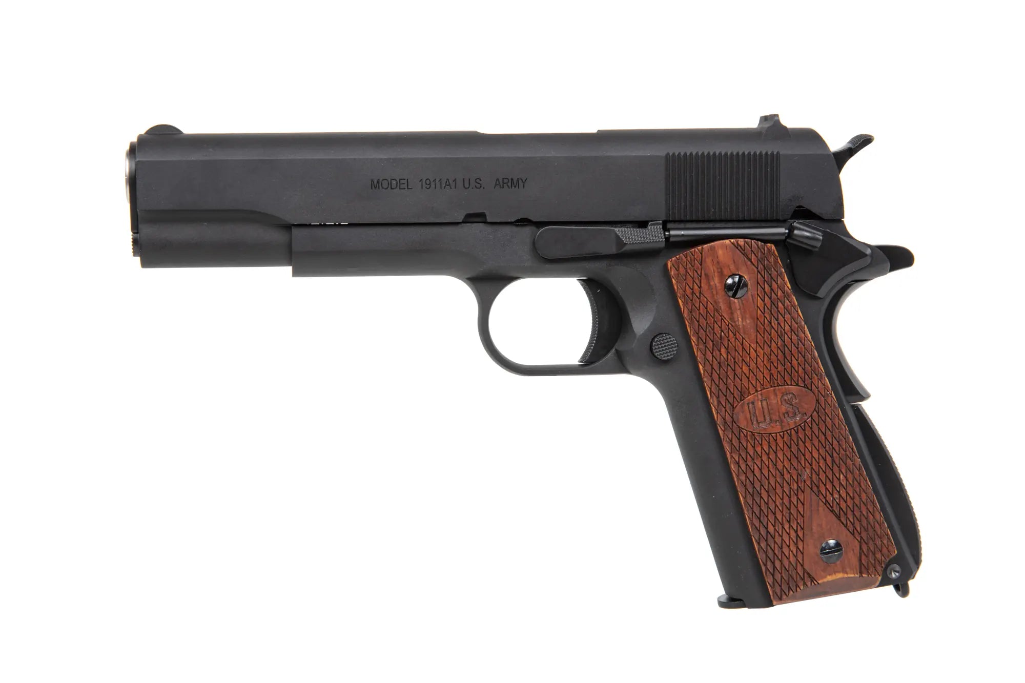 GBB CyberGun Auto Ordnance M1911A1 pistol - Matt Black Wood-4