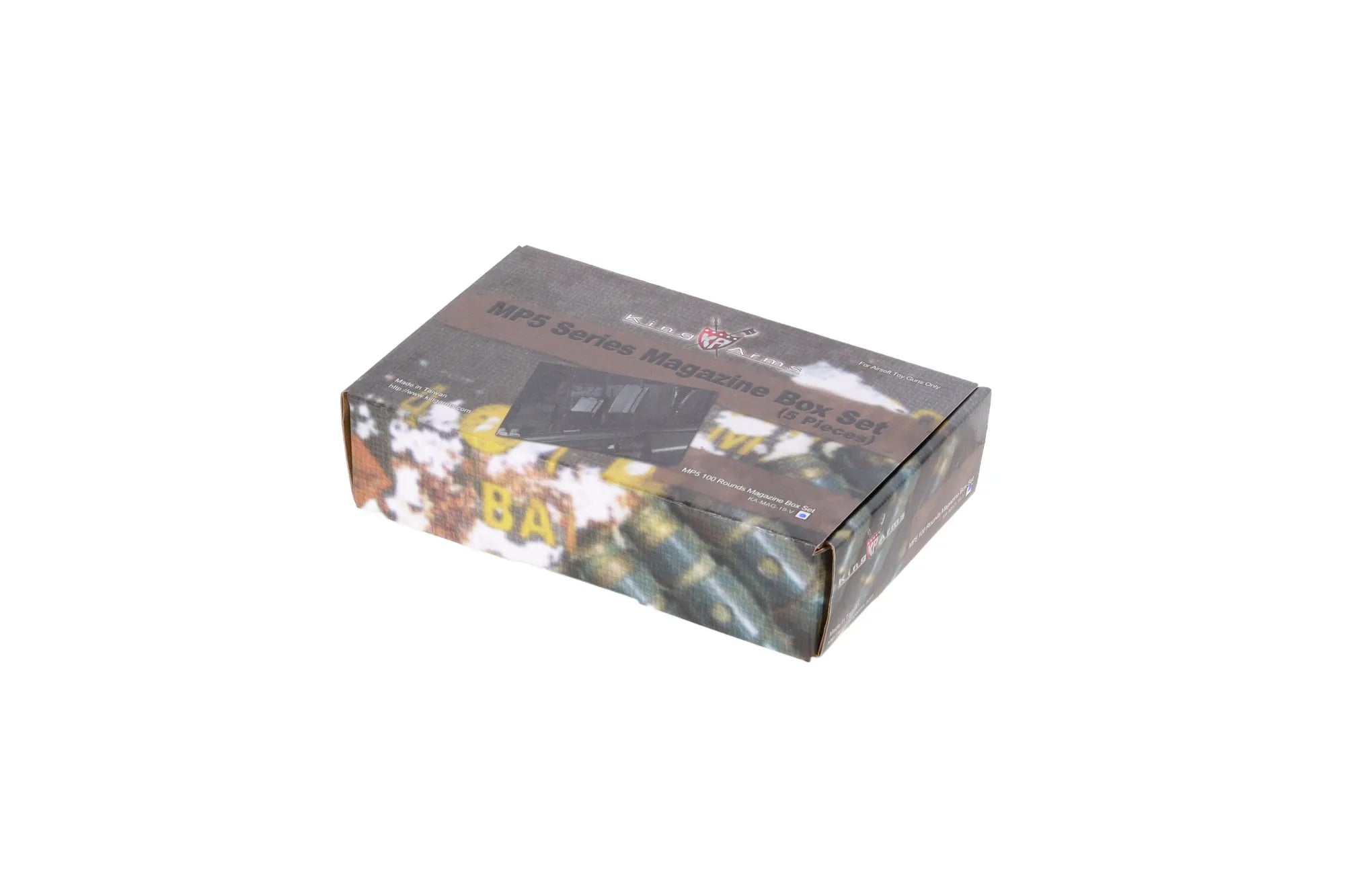 Set of 5 mid-cap 100-ball King Arms magazines for MP5 replicas