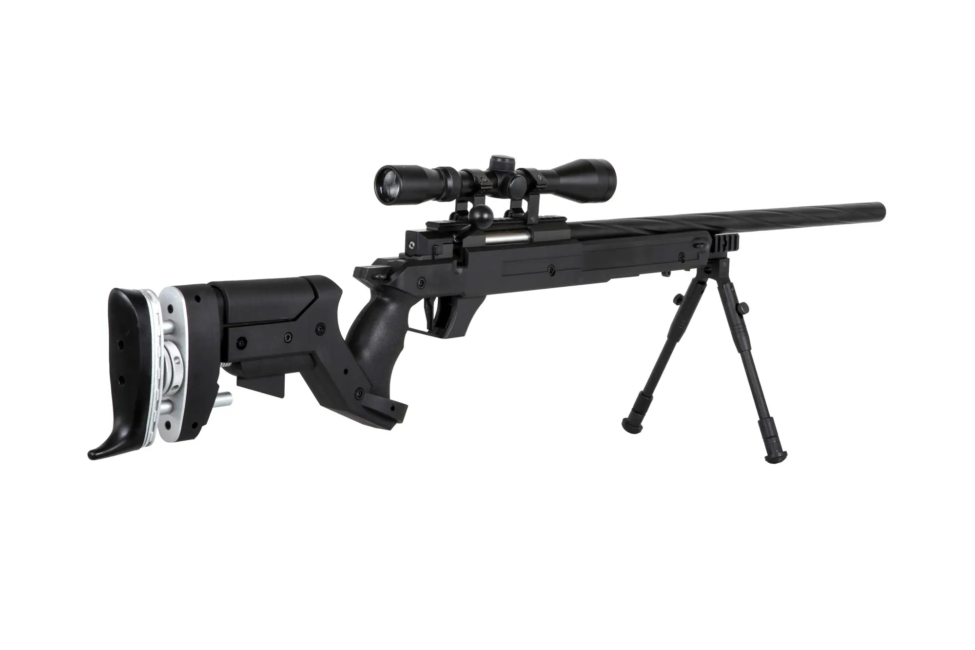 SA-S13 sniper airsoft rifle with scope and bipod - black-5