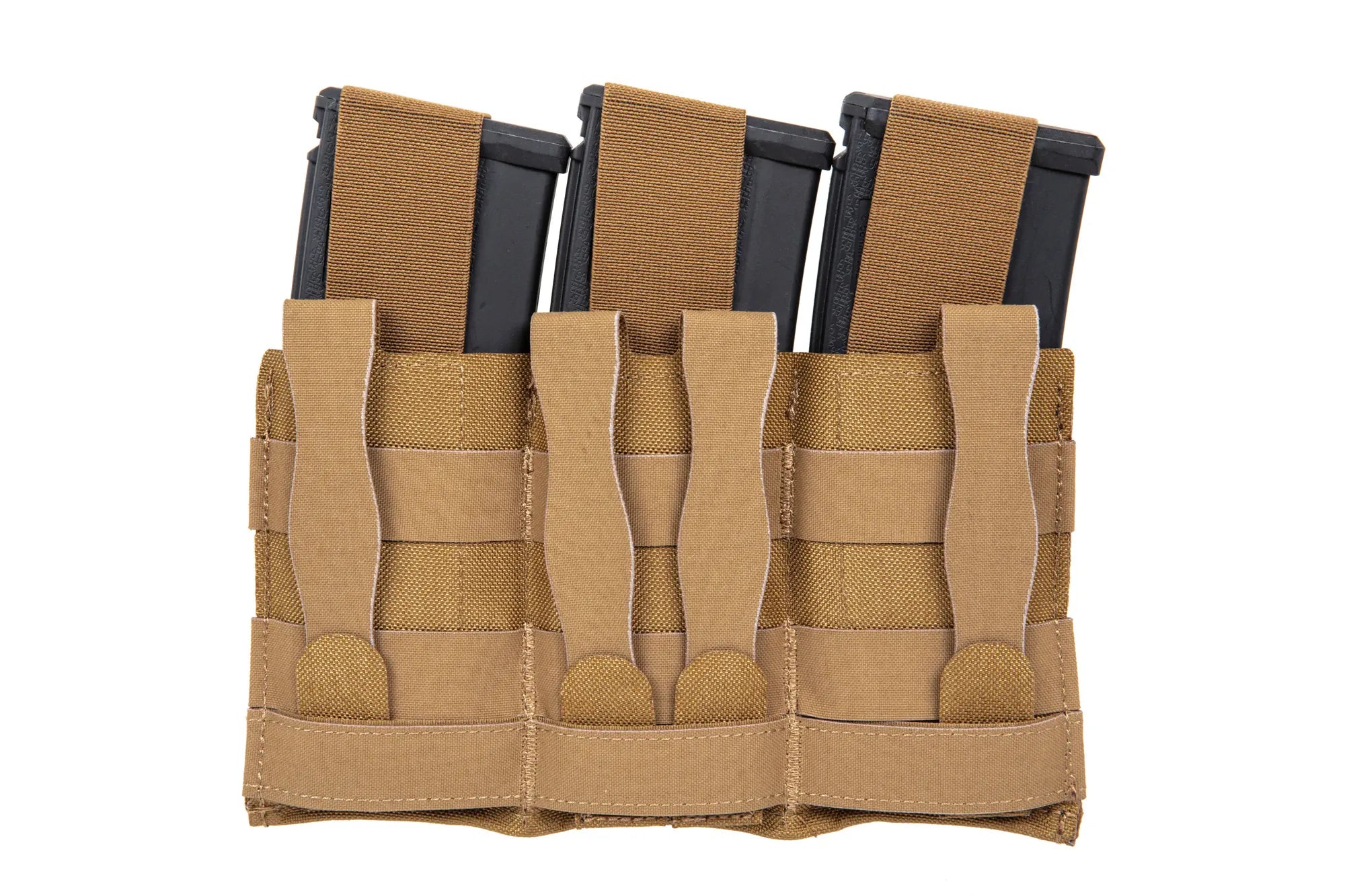 Triple magazine pouch with flap Wosport Coyote Brown-2