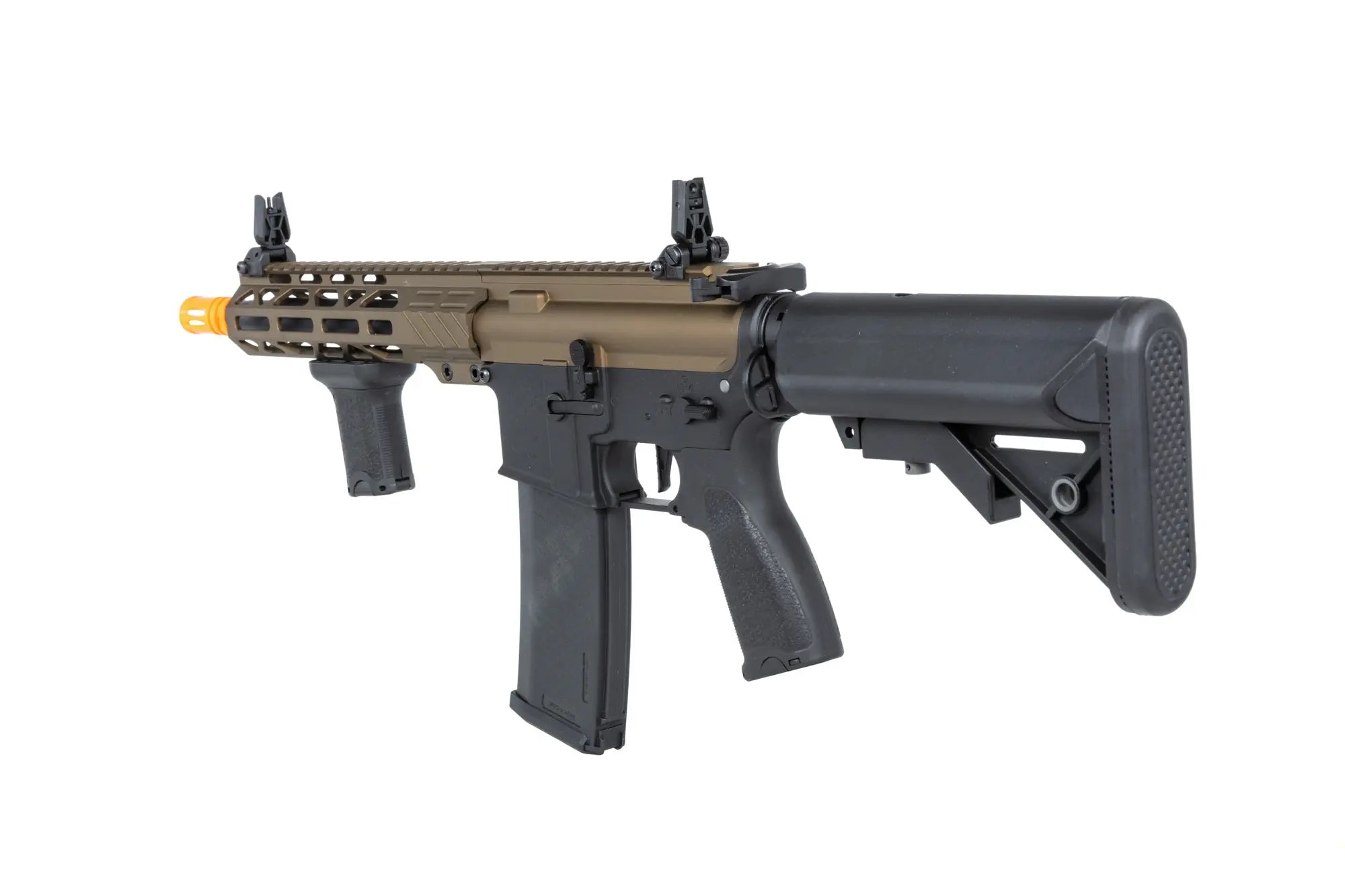 RRA SA-E25 HAL ETU Chaos Bronze Airsoft Replica with orange flash hider