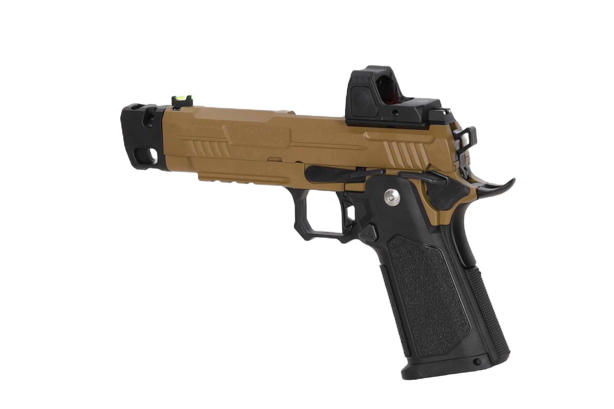 Vanguard 4.3" Hi-Capa GBB + red dot + Half-Tan compensator