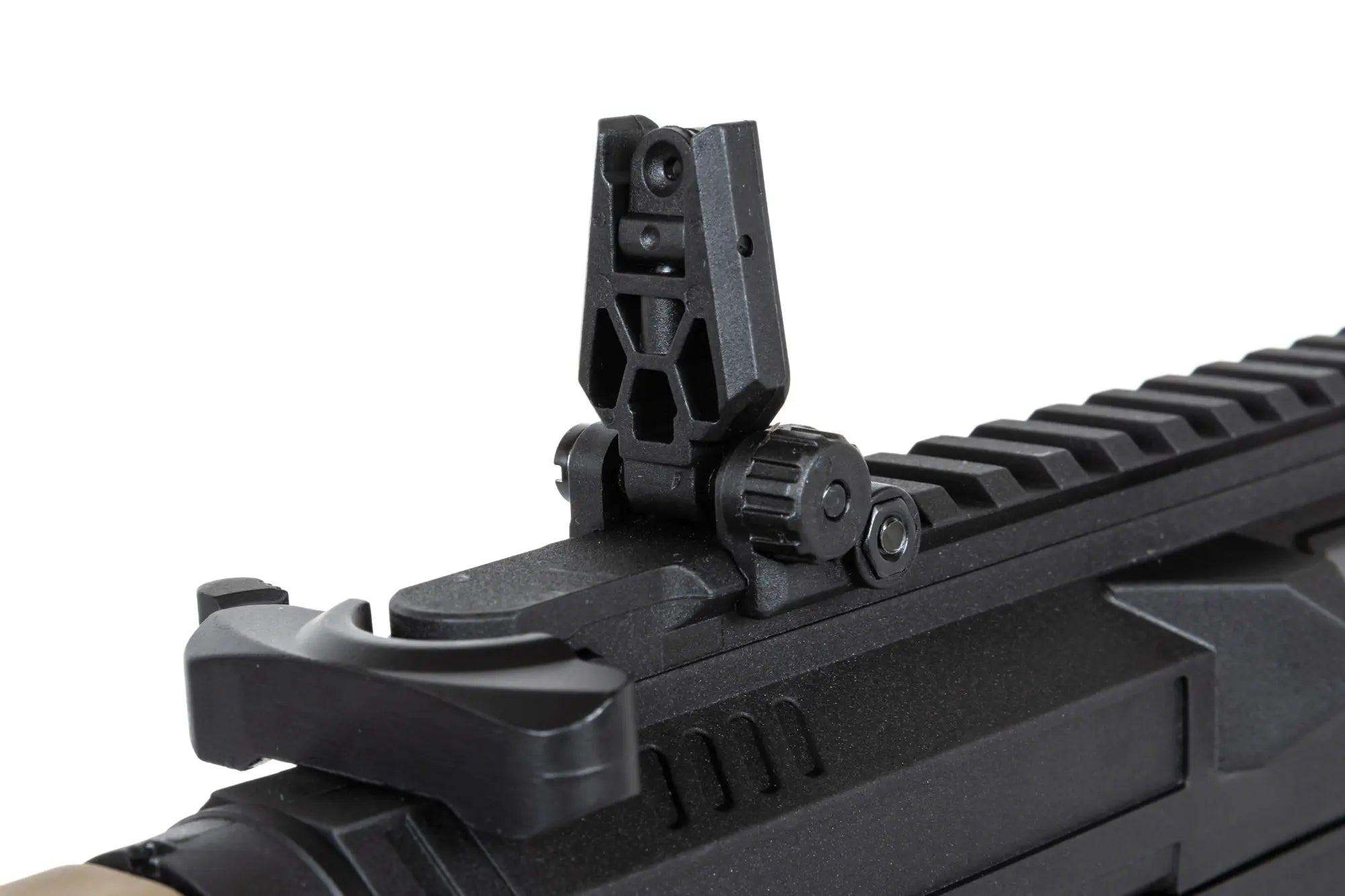 Airsoft Replica SA-FX02 FLEX HAL ETU Half-Tan submachine gun with orange flash hider