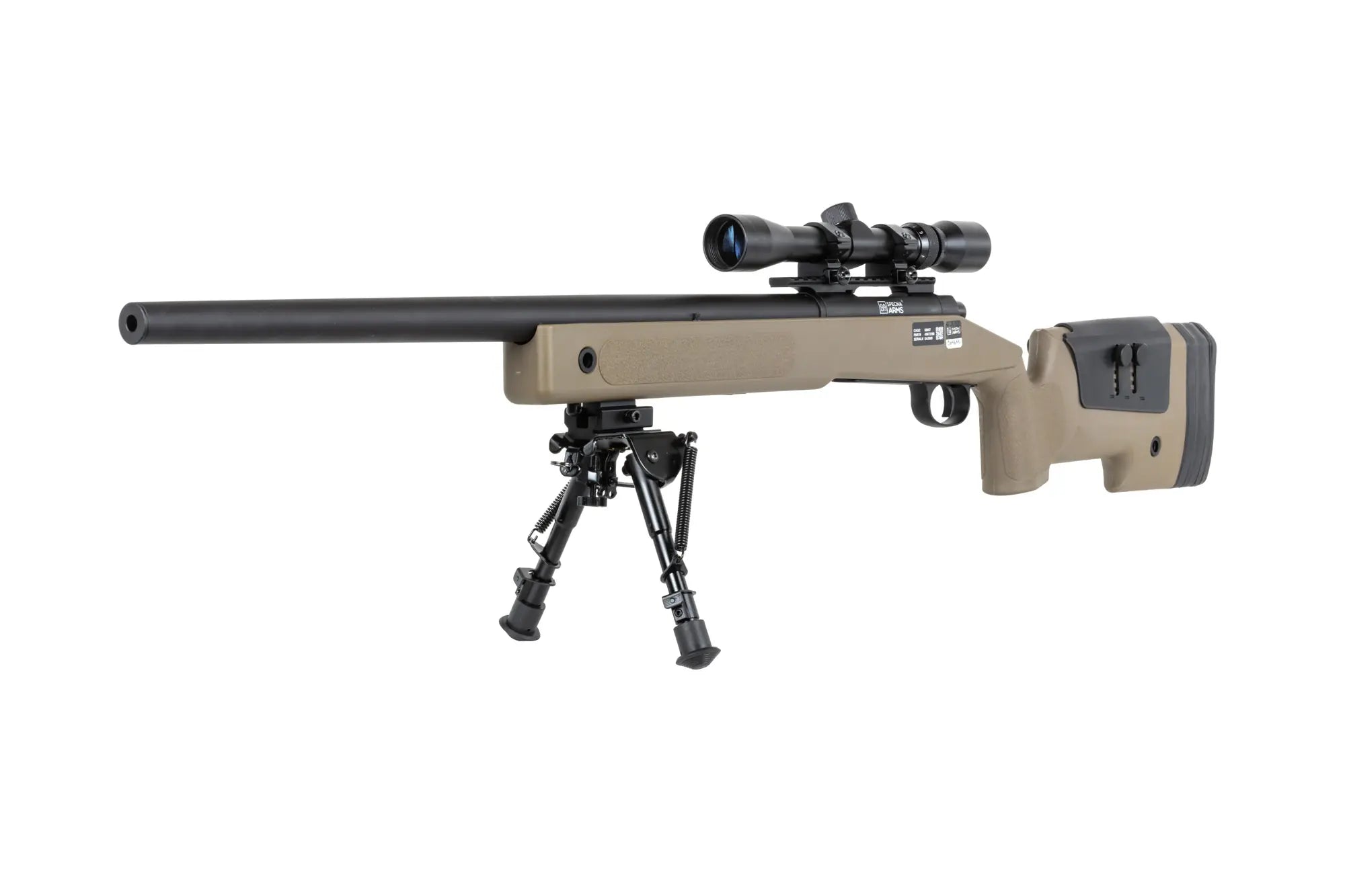 Specna Arms SA-S02 CORE™ High Velocity airsoft Selector Rifle with scope and bipod Upgraded Tan-11