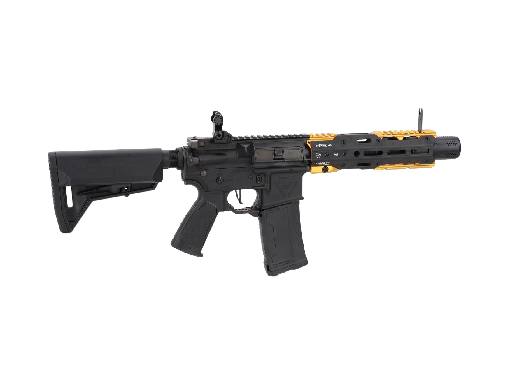 King Arms x Strike Industries Sentinel GRIDLOK® 8.5" Aster SE ETU Black and Gold airsoft Carbine-17