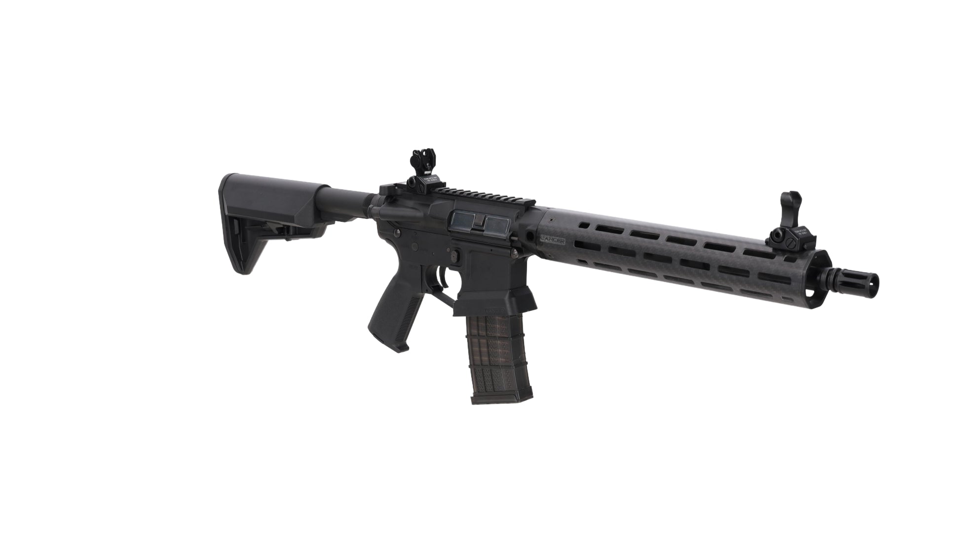 King Arms x Lancer Systems airsoft Carbine L15 LCH7 12" Real Carbon Black-16
