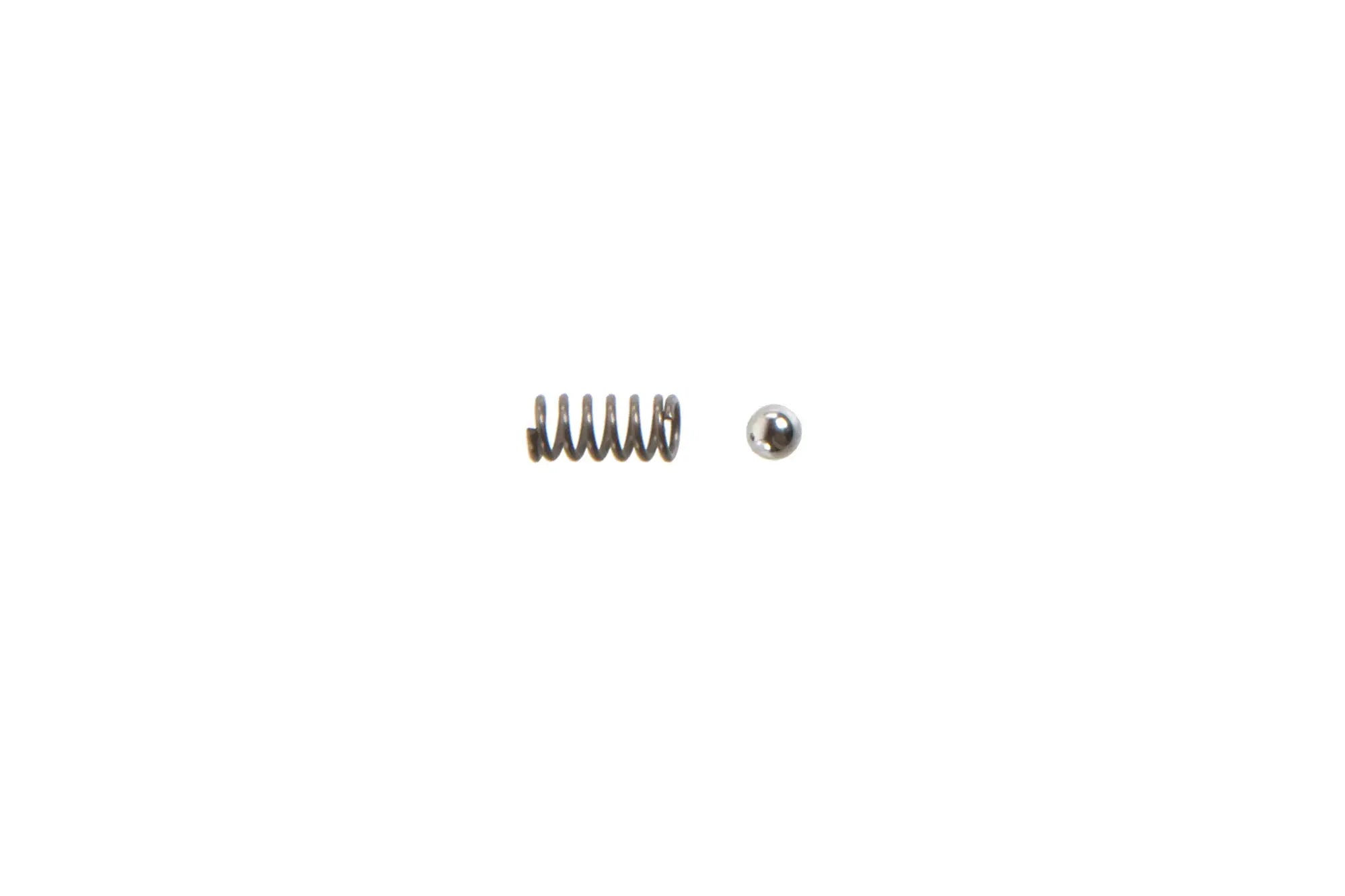 Retro Arms fire selector spring for AR15 type replicas along with a retaining ball.