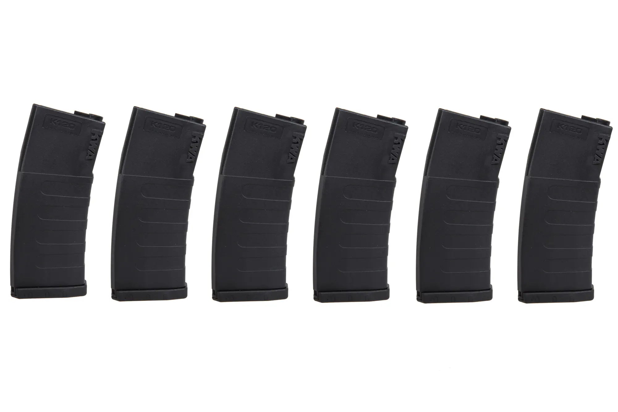 Set of 6 mid-cap KWA magazines for 120 BBs for M4/M16 replicas Black-2