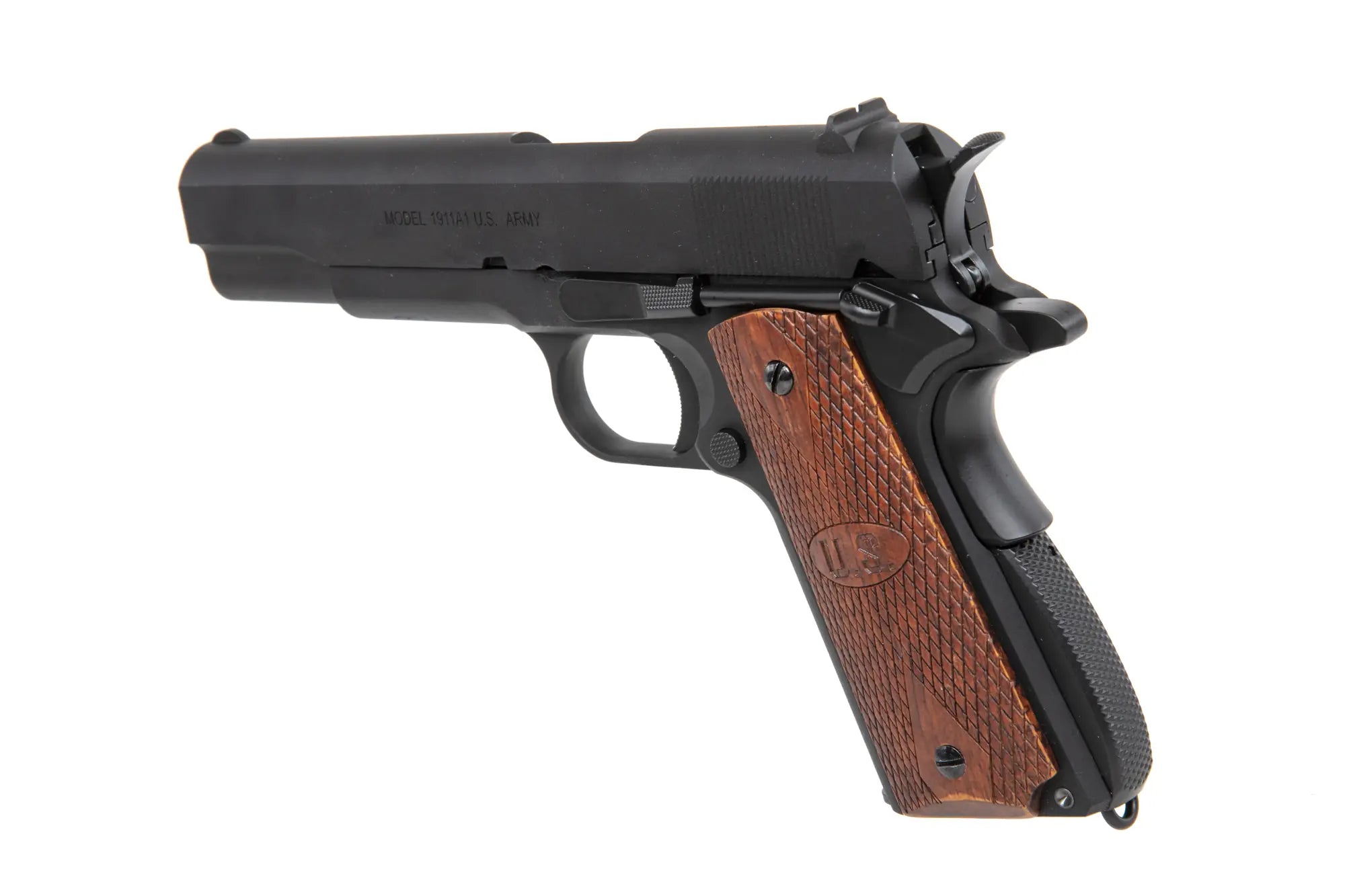 GBB CyberGun Auto Ordnance M1911A1 pistol - Matt Black Wood-6