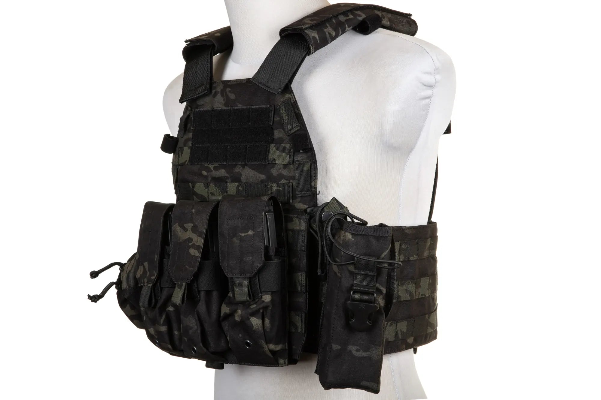 Emerson Gear 6094A Style Plate Carrier Vest with Load Kit Multicam Black-4