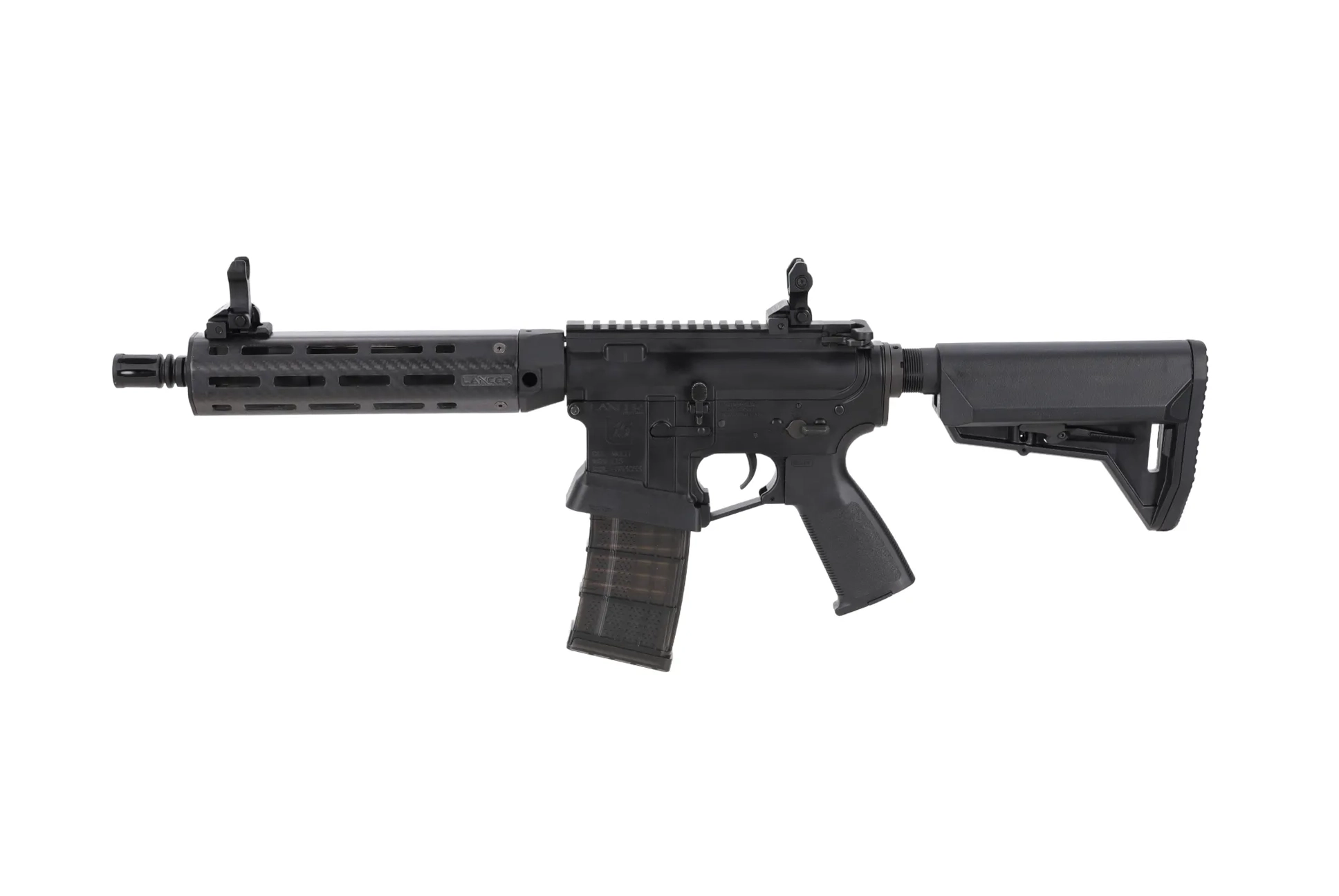 King Arms x Lancer Systems airsoft Carbine L15 LCH7 8" Real Carbon Black-16