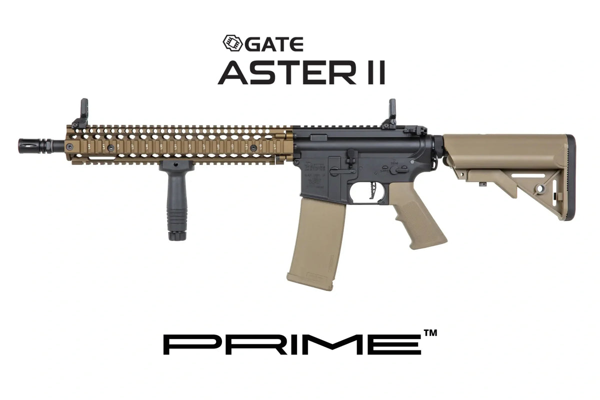 Specna Arms Daniel Defense MK18 SA-P26 Prime Premium Airsoft Bundle - Rifle, Optic, Batteries, Magazines and Case