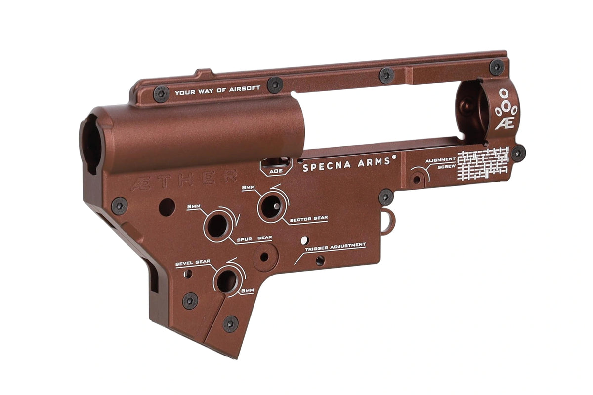 Specna Arms Aether™ CNC Gearbox V2 Shell - Dark Brown-1
