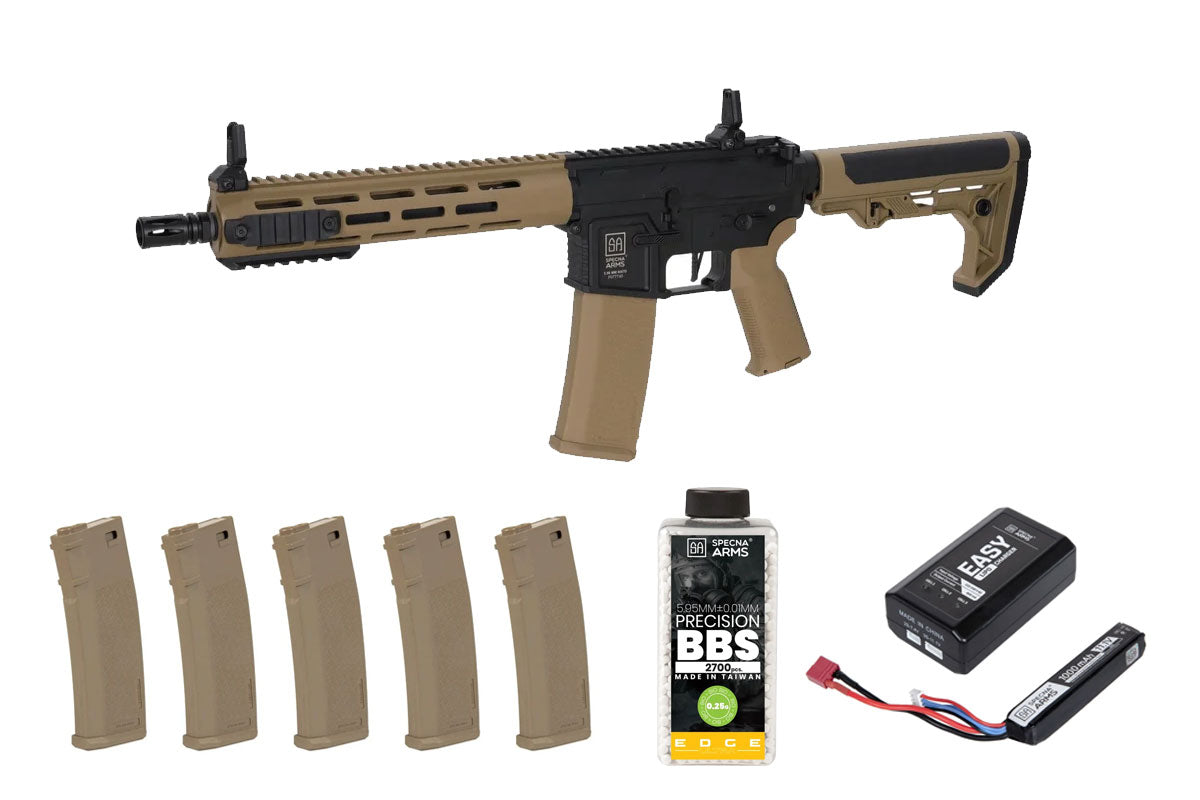Specna Arms SA-F03 FLEX Gen.2 First Game Airsoft Bundle - Rifle, Charger, Battery and BBs