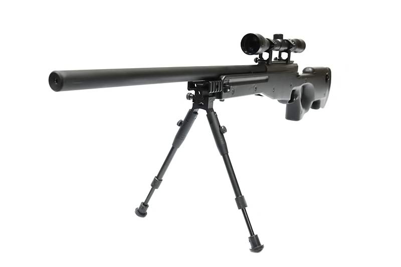 Warrior I sniper rifle replica (with scope and bipod) - black by WELL on Airsoft Mania Europe