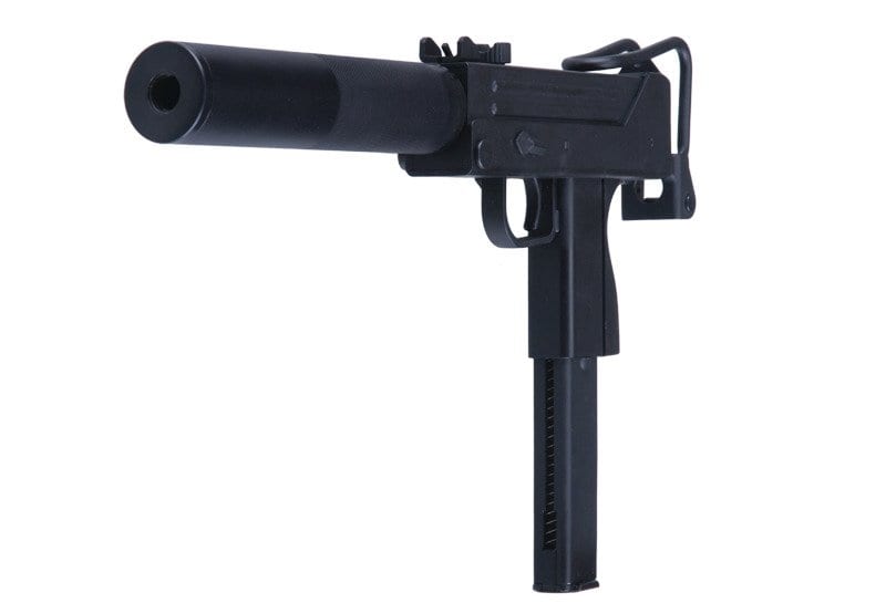 Ingram M10 Maschinenpistole mit Schalldämpfer