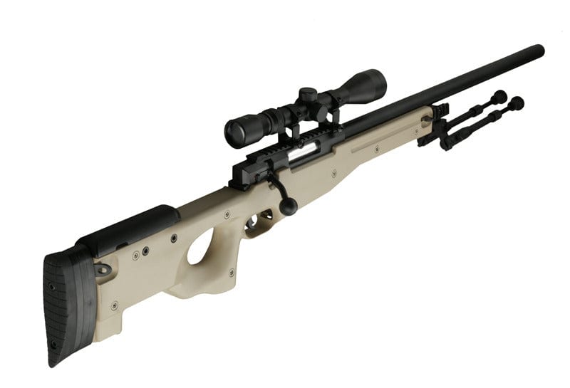Warrior I sniper rifle replica (with scope and bipod) - tan by WELL on Airsoft Mania Europe
