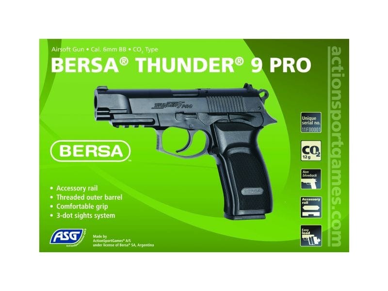 Bersa Thunder 9 Pro CO2 pistol replica by ASG on Airsoft Mania Europe