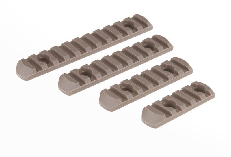 A set of polymer RIS rails for the MOE grip - tan