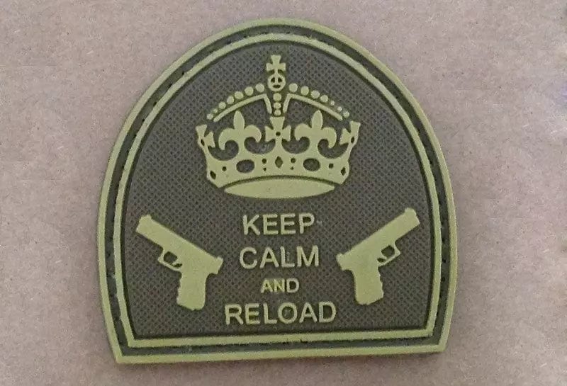Aufnäher – Keep Calm And Reload – Hellbraun