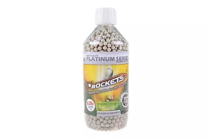 Rockets Platinum Series BIO 0,20g BB pellets 3000 pieces - bottle - grey
