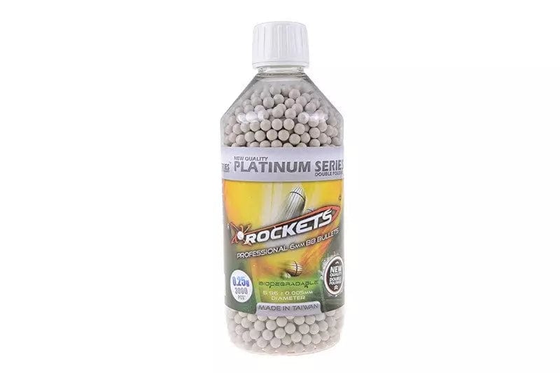 Rockets Platinum Series BIO 0,25g BB pellets 3000 pieces - bottle - grey