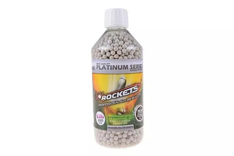 Rockets Platinum Series BIO 0,28g BB pellets 3000 pieces - bottle - grey