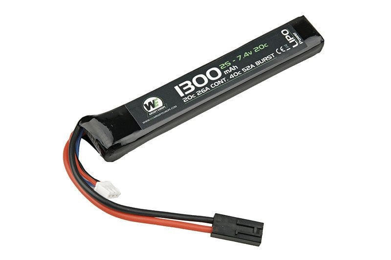 LiPo 1300mAh 7.4V 25C battery - stick