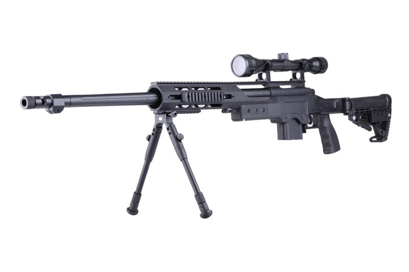 MB4412D Sniper Rifle Replica - with Scope and Bipod - Black by WELL on Airsoft Mania Europe