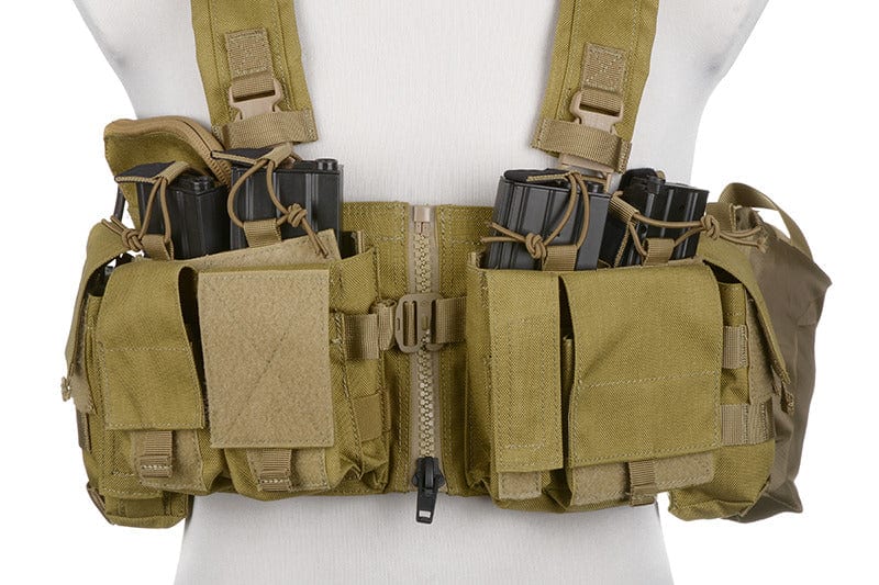 Split Front Chest Rig Gen V Tactical Vest - Khaki by Emerson Gear on Airsoft Mania Europe