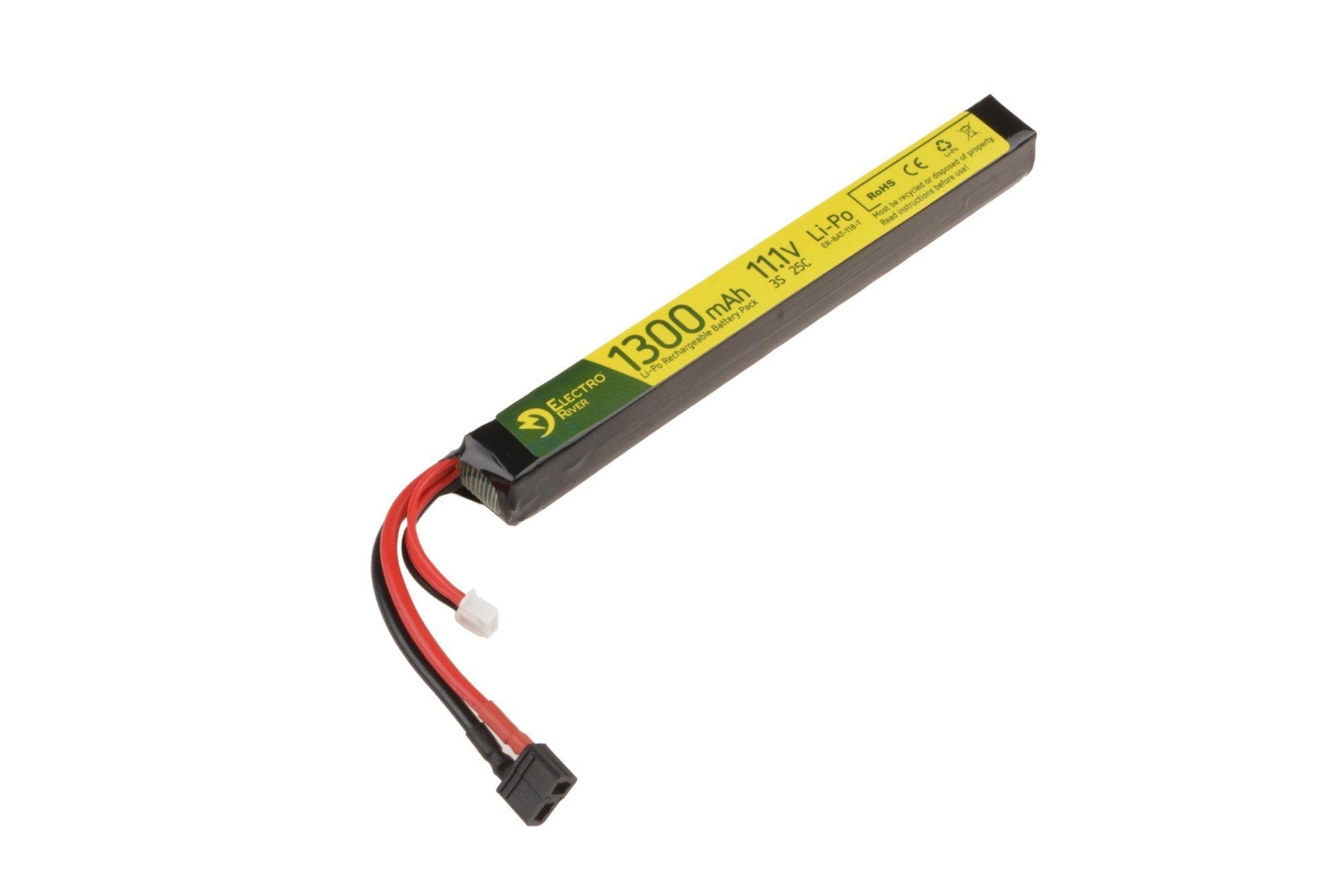 LiPo 11.1V 1300mAh 25/50C T-connect (DEANS) Battery by Electro River on Airsoft Mania Europe