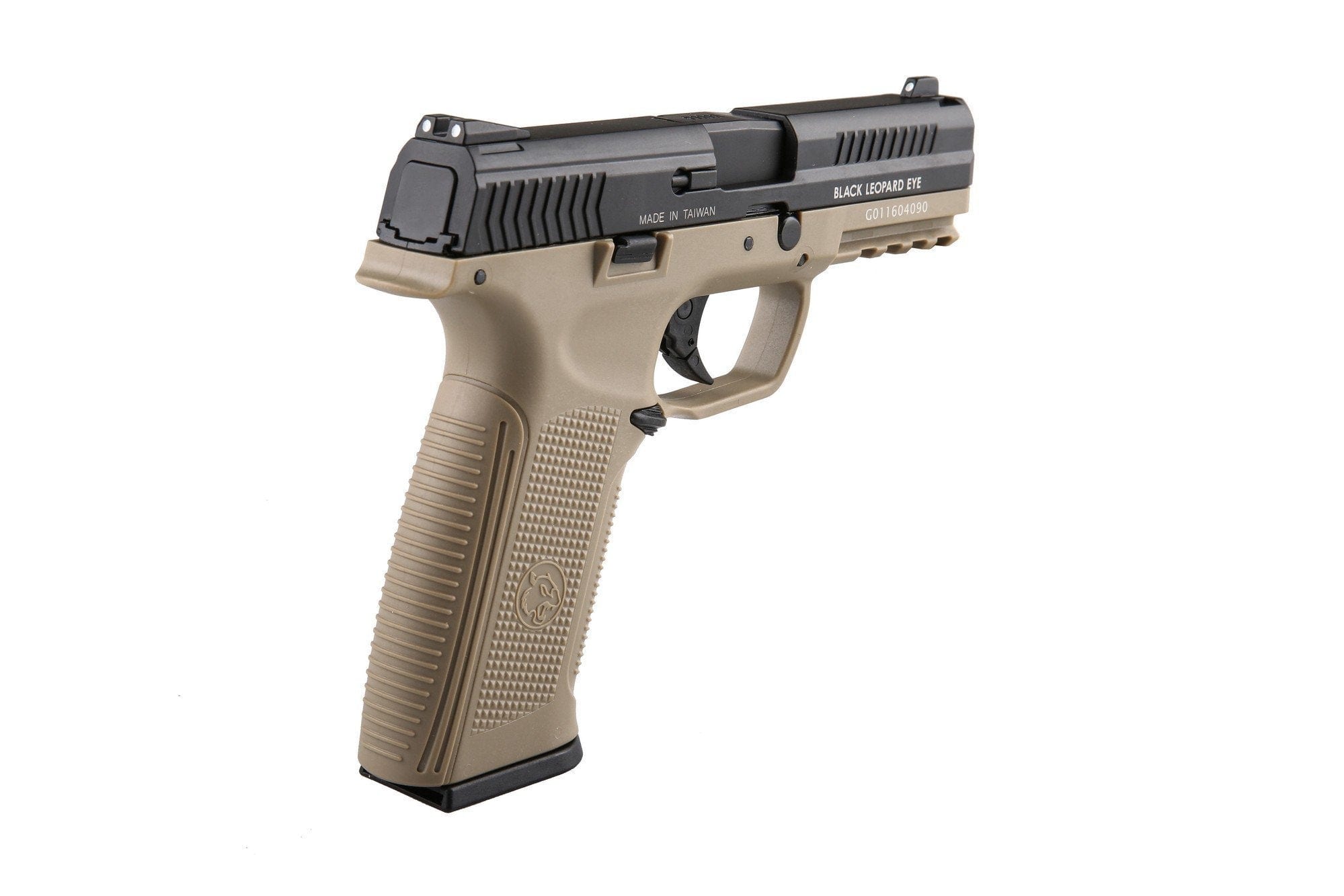 BLE - Alpha Pistol Replica - Black / Tan by ICS on Airsoft Mania Europe