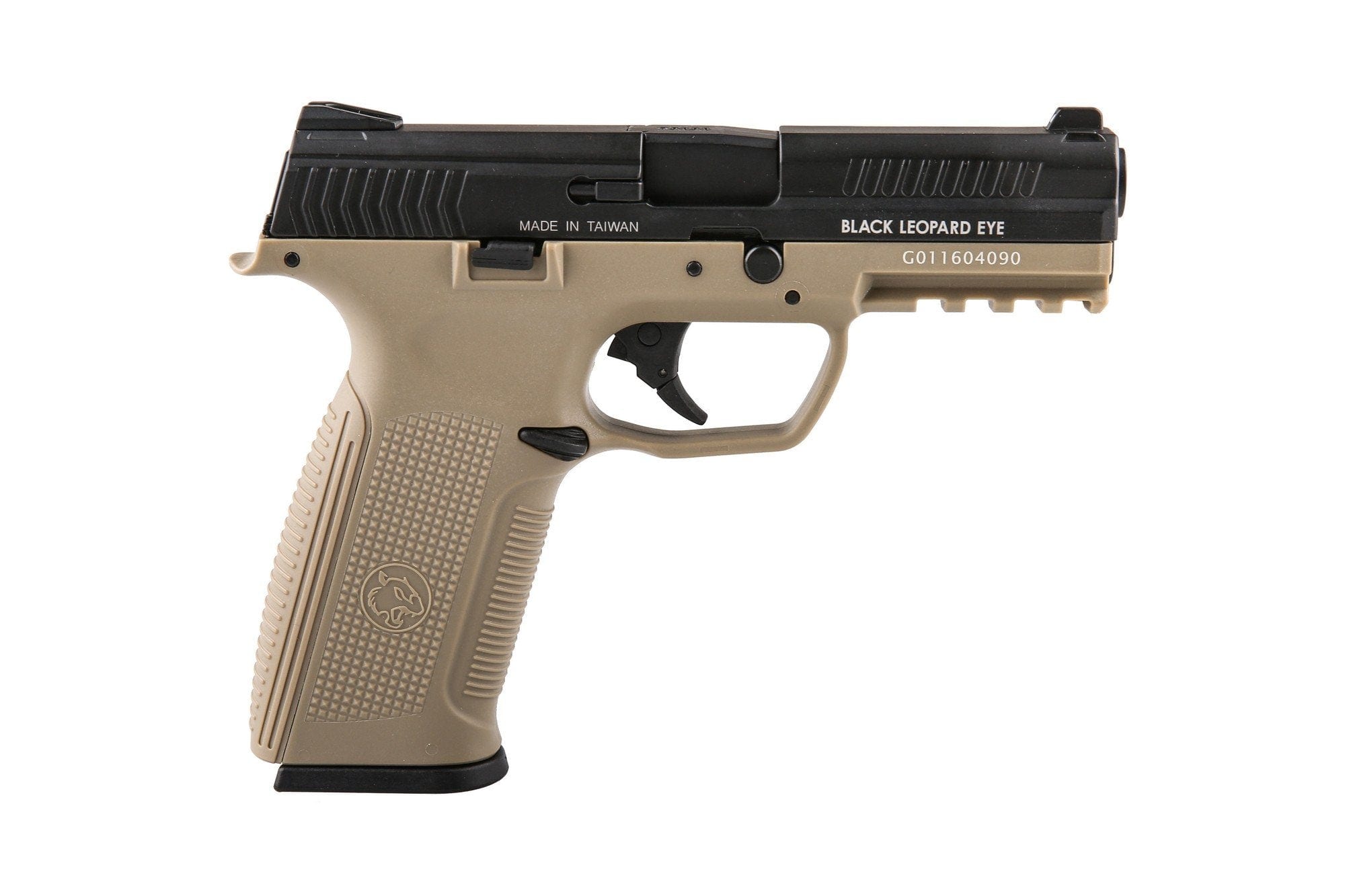 BLE - Alpha Pistol Replica - Black / Tan by ICS on Airsoft Mania Europe