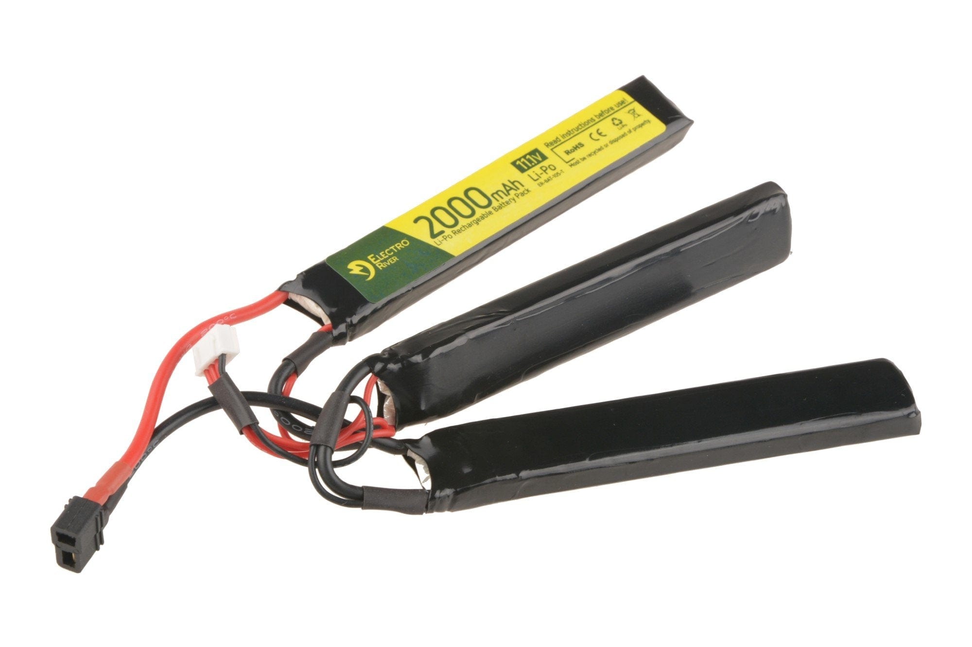 LiPo 11.1V 2000 mAh 25/50C T-connect (DEANS) Butterfly Battery by Electro River on Airsoft Mania Europe