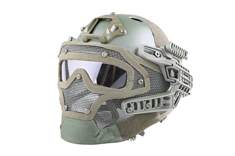 FAST PJ G4 System Helmet Replica with Face Shield - Olive Green
