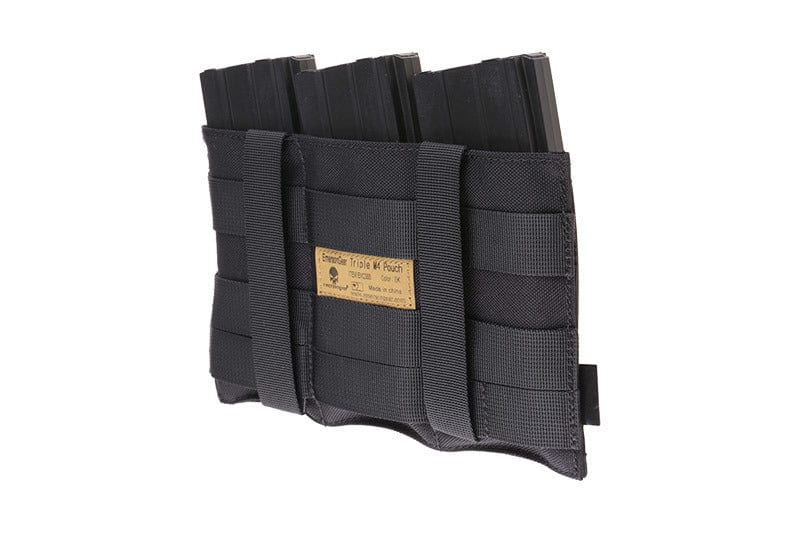 Triple Speed Pouch for M4 / M16 Magazines - Black by Emerson Gear on Airsoft Mania Europe