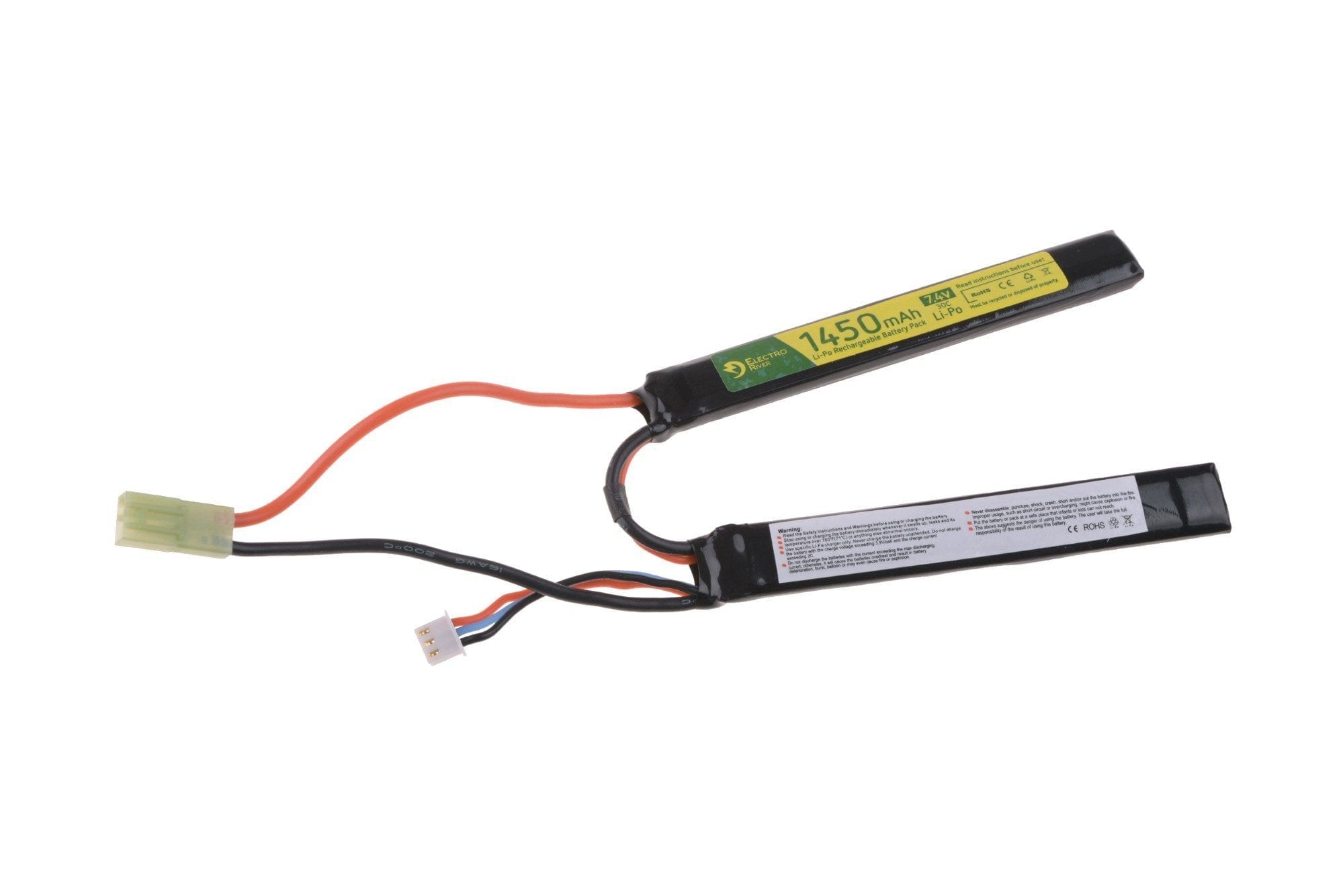 LiPo 7.4V 1450mAh 30C 2-Cell Battery by Electro River on Airsoft Mania Europe