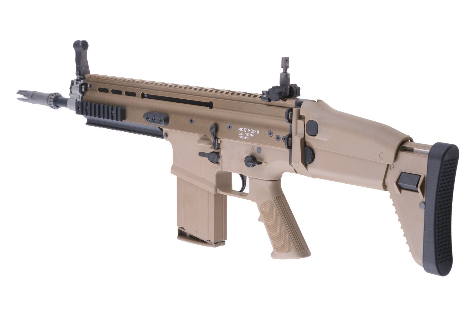 WE MK17 MOD 0 Open Bolt Assault Rifle Replica - Tan by WE on Airsoft Mania Europe