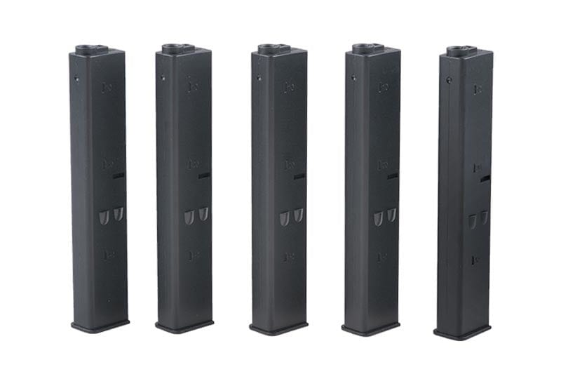 Set of Five 9mm Magazines for AR-15 Replicas - Black