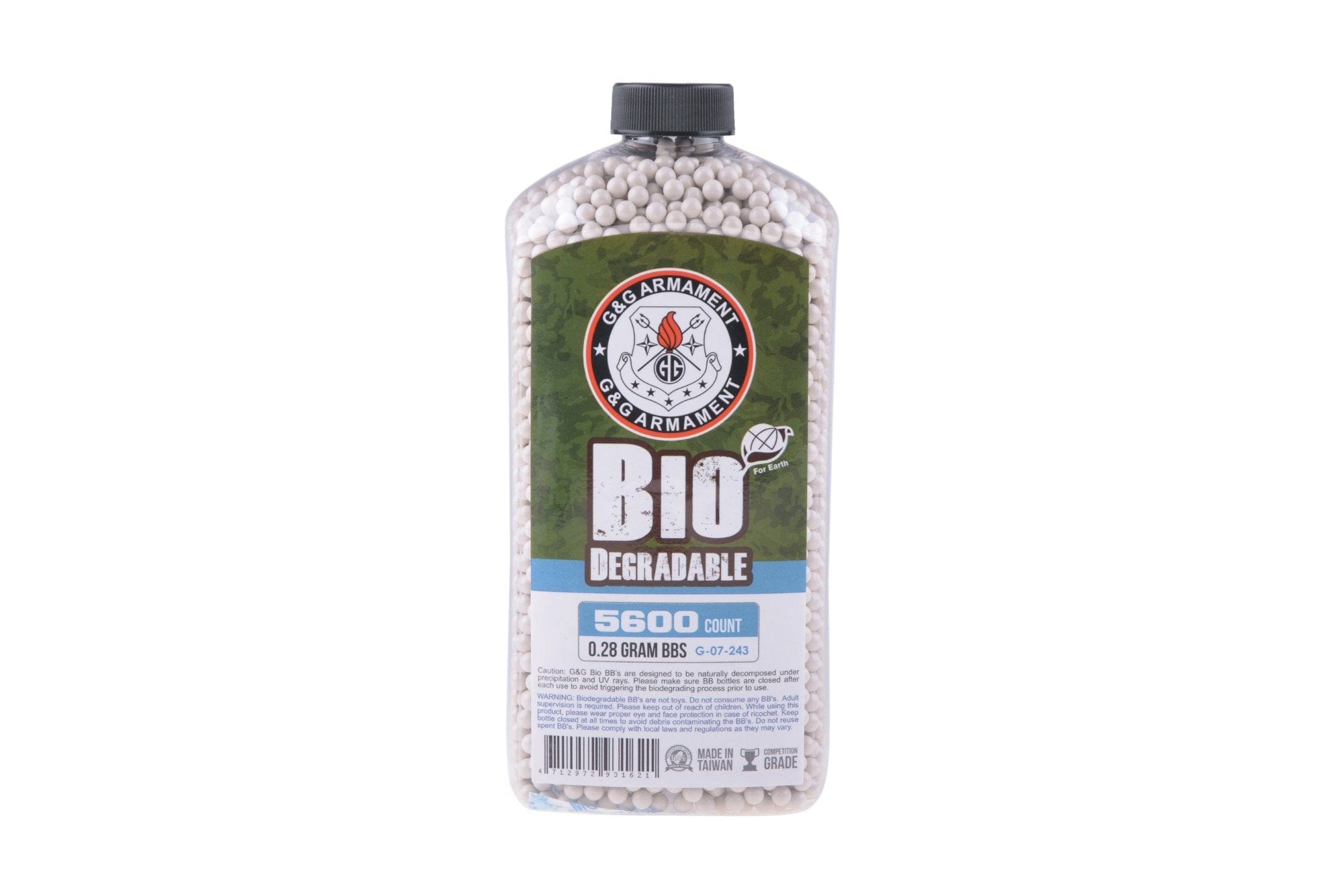 BIO 5600 Precision BBs 028g - Bottle by G&G on Airsoft Mania Europe