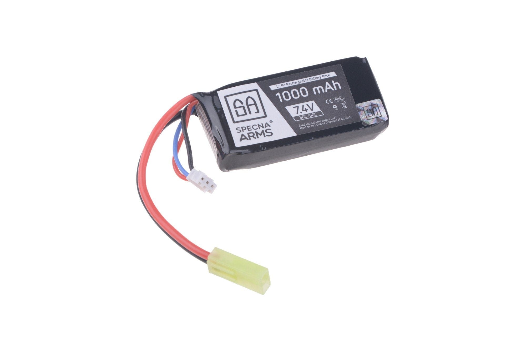 LiPo battery 7.4V 1000mAh 30 / 60C (PEQ) by Specna Arms on Airsoft Mania Europe