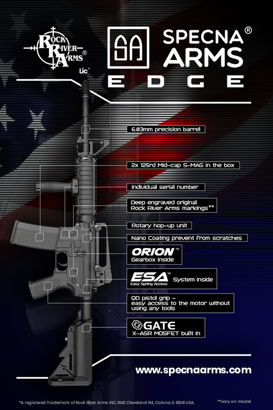 RRA SA-E12 EDGE™ Carbine Replica - black by Specna Arms on Airsoft Mania Europe