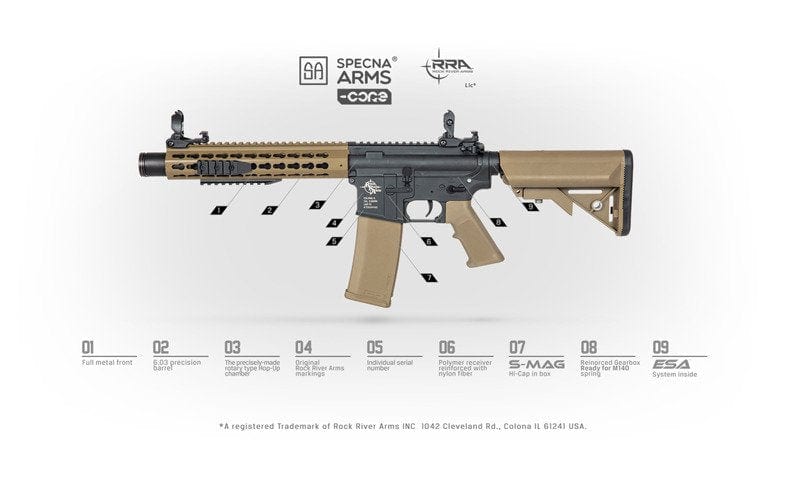 C11 SA-CORE-X ™ ASR ™ Carbine Replica - Full-Tan by Specna Arms on Airsoft Mania Europe
