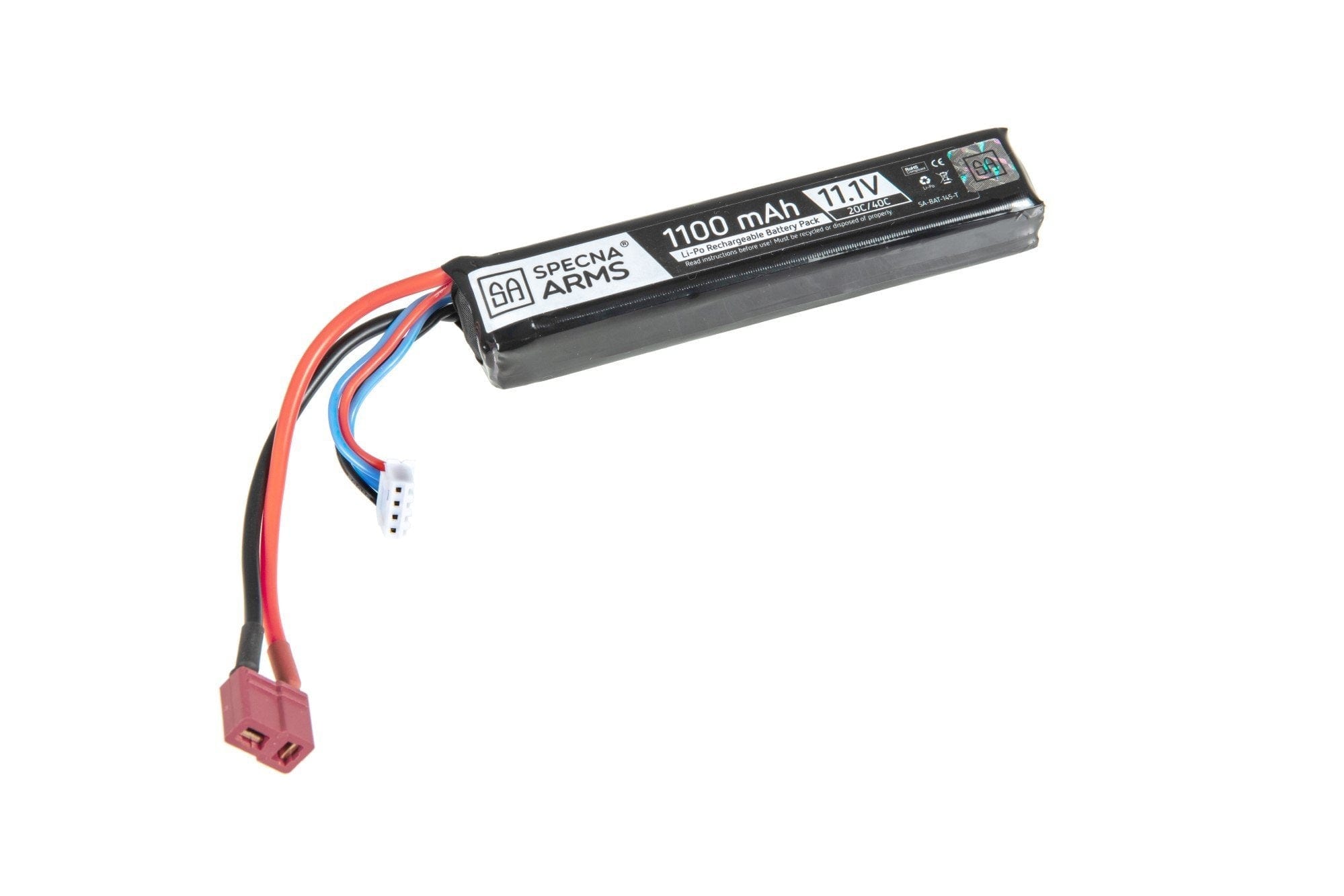 LiPo 11,1V 1100mAh 20 / 40C Battery - T-Connect (Deans) by Specna Arms on Airsoft Mania Europe