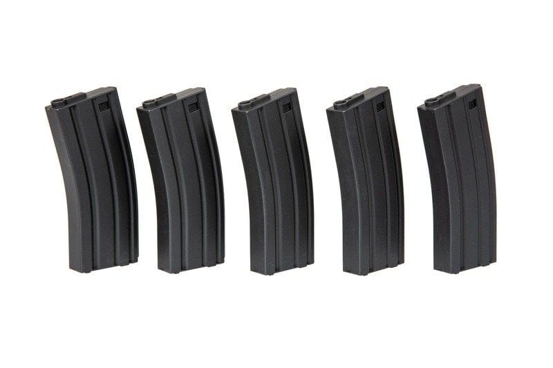 Set of 5 Mid-Cap 120 BB Magazines for M4/M16 Replicas - black