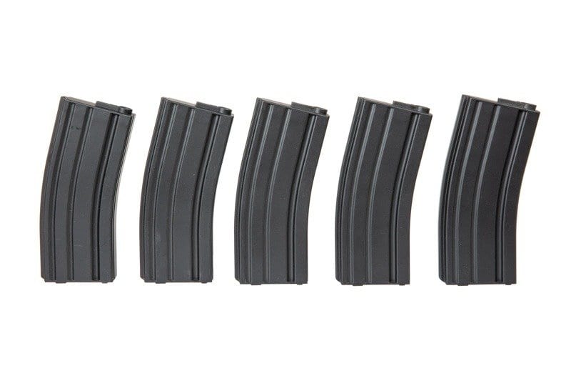 Set of 5 Mid-Cap 120 BB Magazines for M4/M16 - black
