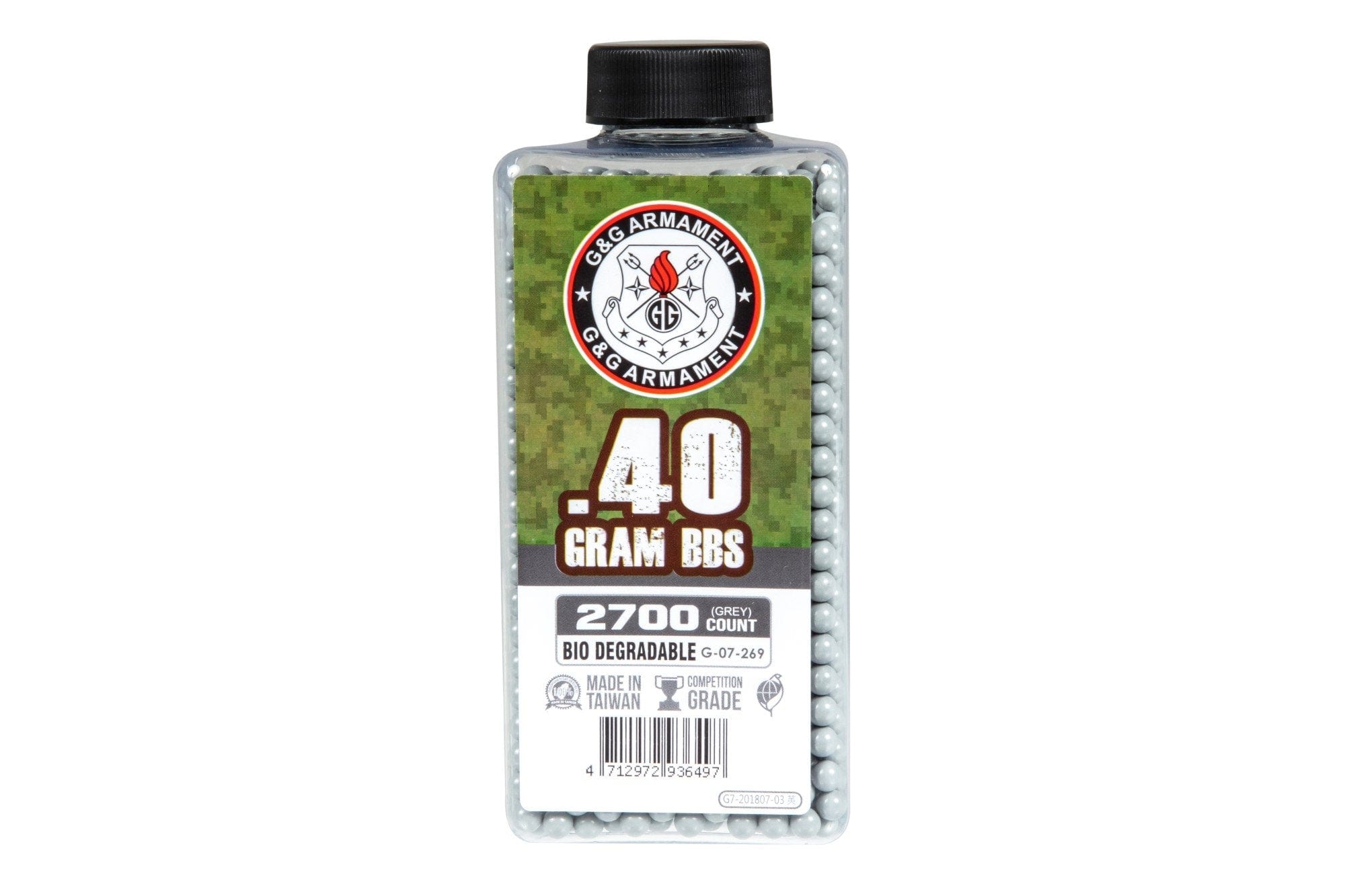 BIO 2700 BBs 0.40g Precision Bottle - Gray by G&G on Airsoft Mania Europe