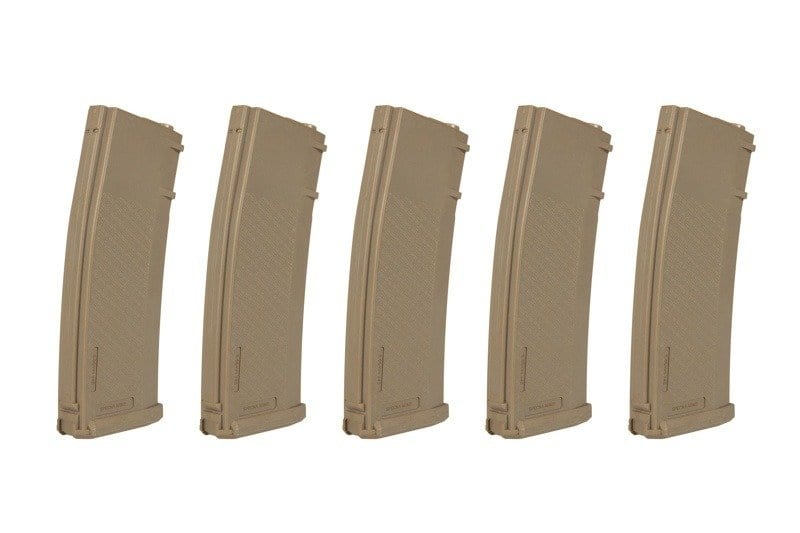 Set of 5 380BBs S-Mag Hi-Cap magazines - Tan by Specna Arms on Airsoft Mania Europe