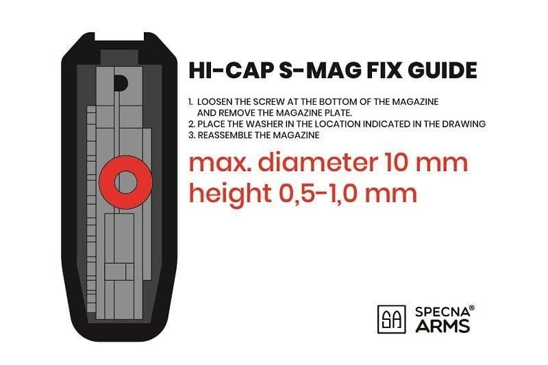 Set of 5 S-Mag Hi-Cap 300 BB Magazines - Chaos Grey by Specna Arms on Airsoft Mania Europe