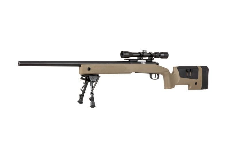 SA-S02 CORE™ sniper rifle replica with bipod and scope - tan by Specna Arms on Airsoft Mania Europe